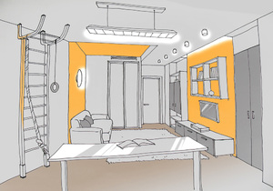 Заказать Блиц-дизайн-проект интерьеров онлайн для людей строящих свой дом, квартиру в г. Ковель . Детская 18,8 м2